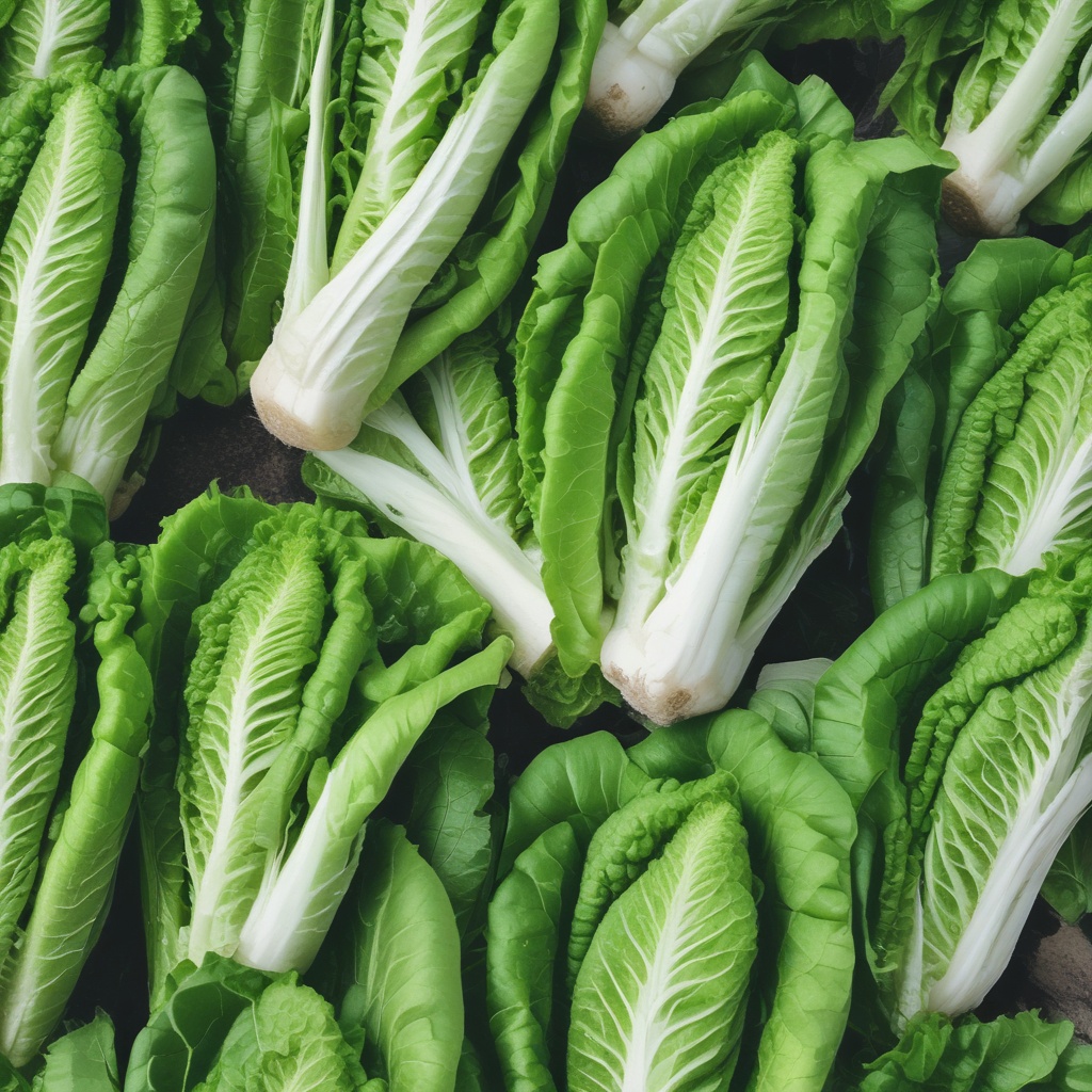 A bunch of romaine lettuce