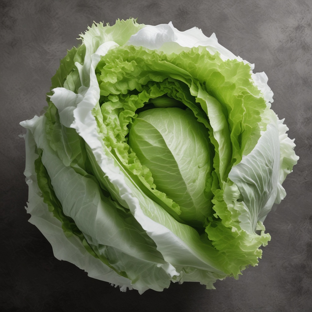 A fresh head of iceberg lettuce